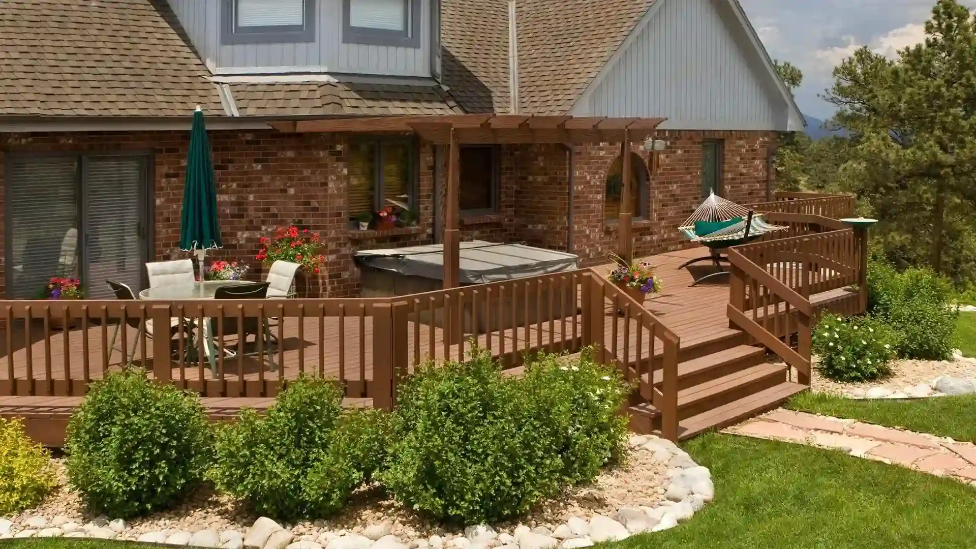 Custom deck installation for an outdoor living space